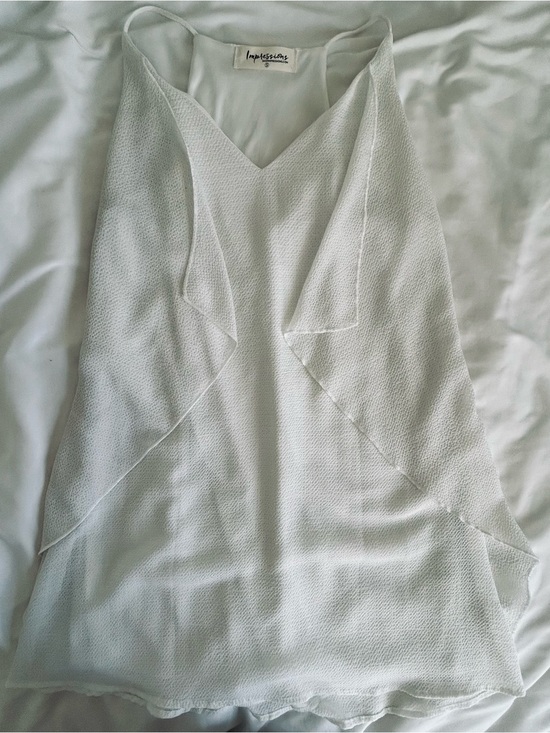 Impressions Dresses & Skirts - Impressions White Textured V-Neck Mini Dress